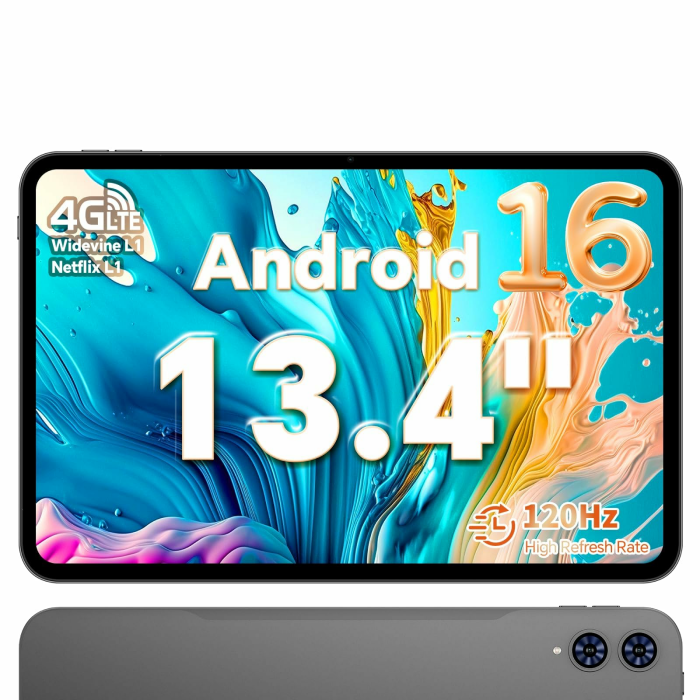 TECLAST T65 Tablet 13,4 Zoll Android 16 Tablets 120Hz Display, 4G LTE Dual SIM, 2.2GHz Gaming, 20GB RAM+128GB ROM(4TB TF), GPS, Widevine L1, Tabletpc mit USBC Anschluss für Streaming, Filme Angebot bei HelloDeals