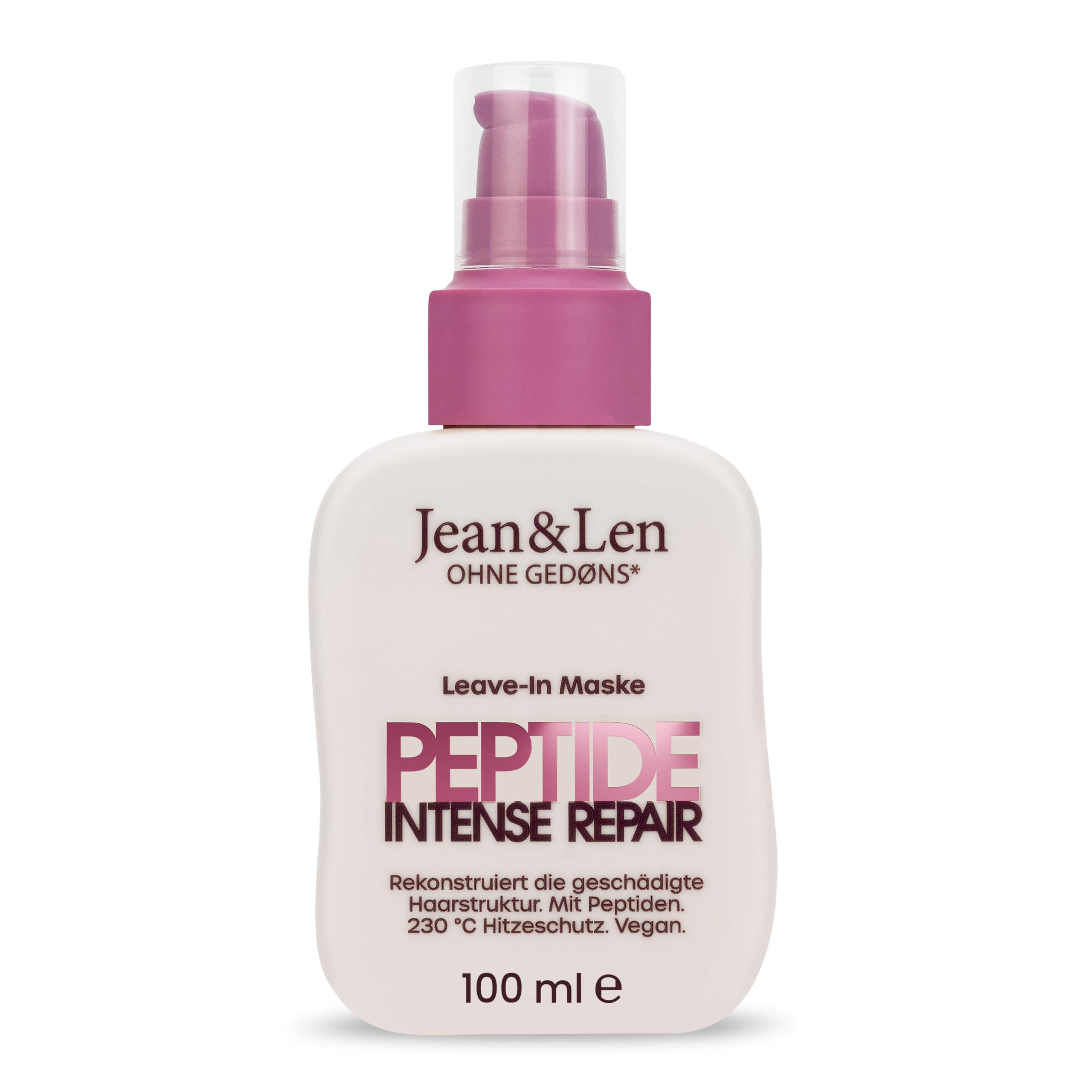 Jean & Len Leave-In Haarmaske Peptide Bond Repair, für strapaziertes & geschädigtes Haar, rekonstruiert & repariert Haarschäden, glättet Haarstruktur, Hitzeschutz bis 230 °C, Haarpflege vegan, 100 ml 100 ml (1er Pack) Angebot bei HelloDeals