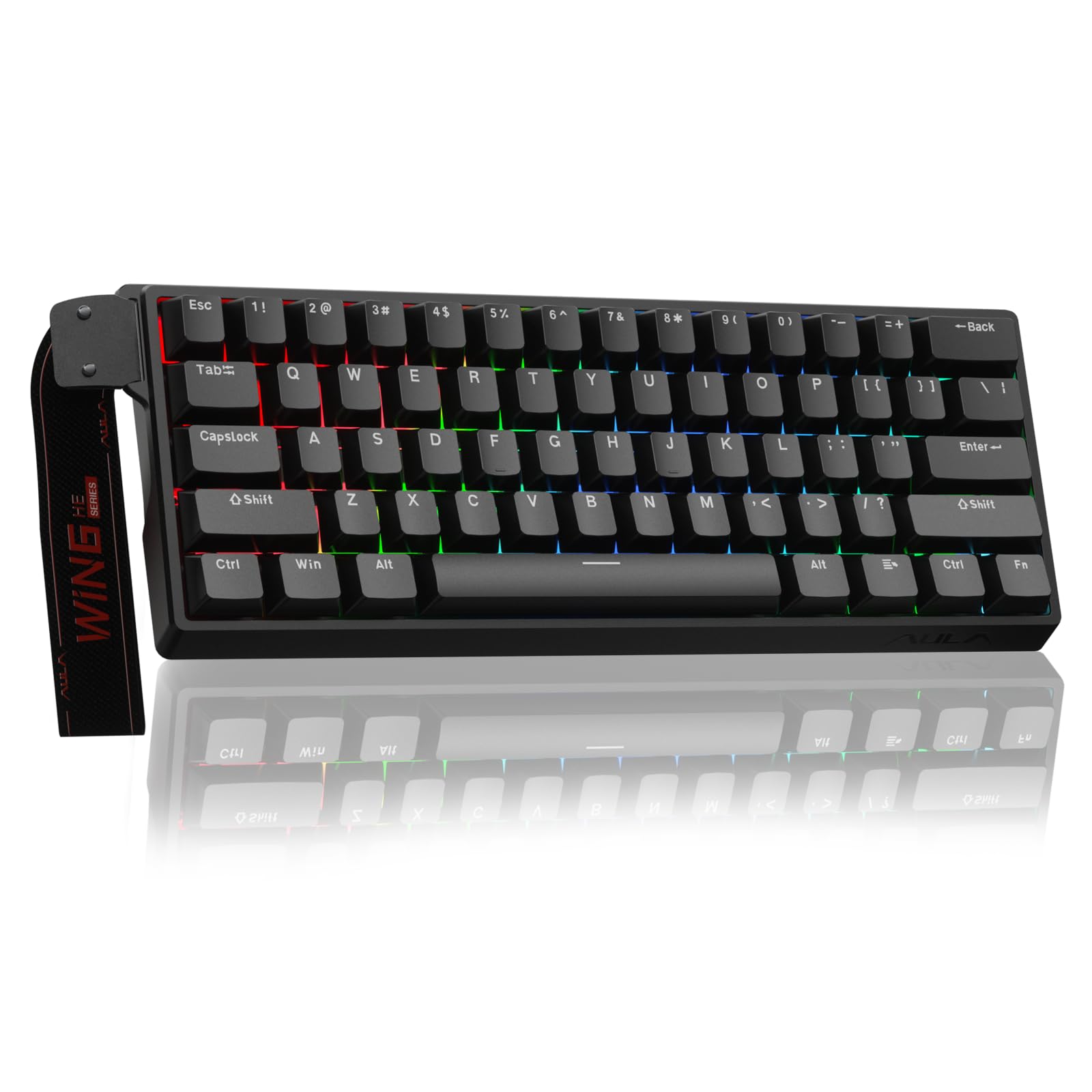 AULA WIN60 HE Mechanische Gaming Tastatur mit Kabel,Hall Effect Magnetic Switches,Rapid Trigger,Einstellbare Betätigung,60% RGB Tastatur für PC/Mac Grey Wood-Magnetschalter Schwarz Angebot bei HelloDeals