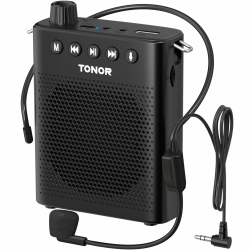 TONOR Sprachverstärker Tragbar, Wiederaufladbarer Mini Stimmverstärker mit Bluetooth Lautsprecher, Kabelgebundenem Mikrofon-Headset, PA-System für Trainer, Reiseführer, Tagungen, Fitness, K10 Angebot bei HelloDeals