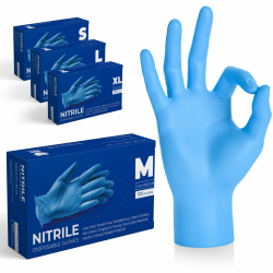 Einweghandschuhe, Blau Nitrilhandschuhe - Einmalhandschuhe Puderfrei und Latexfrei, Nitril Handschuhe Einweg für Küche und Reinigung M 100.0 Angebot bei HelloDeals