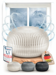 Flow Luftentfeuchter ohne Strom bis 25m² [NEUESTE FORMEL] Raumentfeuchter ohne Strom mit 450g Entfeuchter Granulat - Raumluftentfeuchter - Feuchtigkeitsabsorber für ein angenehmes Wohnklima Creme Angebot bei HelloDeals