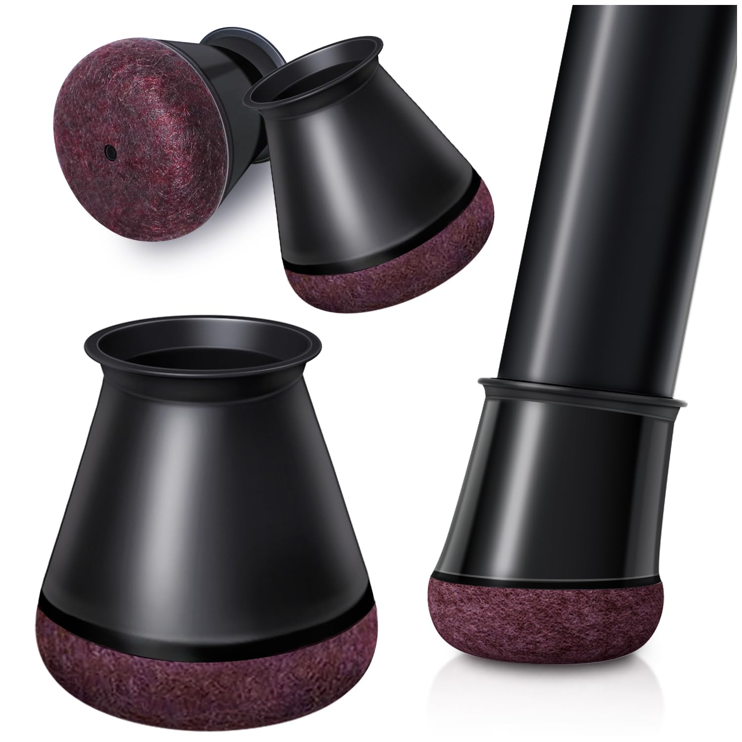 OCONDA 24 Stück Stuhlbeinkappen,Schwarz Schutzkappen für Stuhlbeine Mit Filz,Filzgleiter, Silikon Schutzkappen für Stuhlbeine Schräge, Stühle für Verschleißfeste Stuhlbeinschoner, S Fit:14-20mm Round S Fit:14-20mm Schwarz Angebot bei HelloDeals