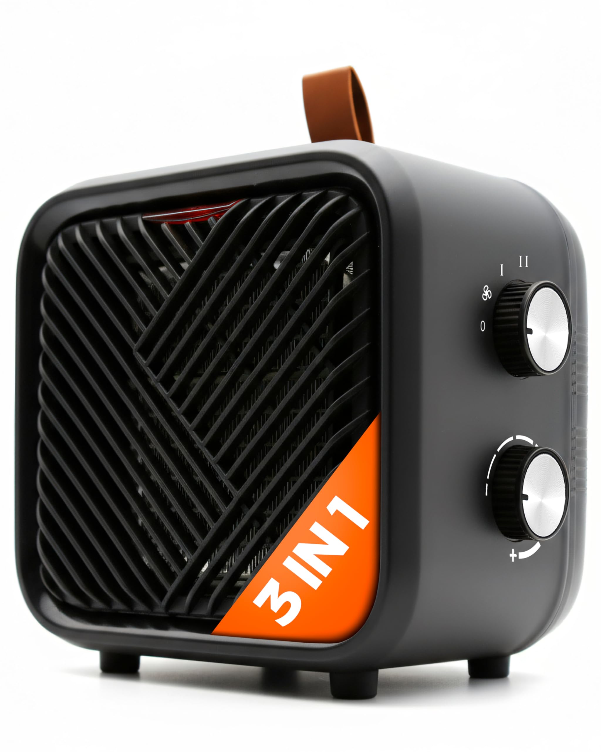 3 in 1 Keramik Elektro Heizlüfter – Elektroheizung klein & leiser Heizungslüfter mit Thermostat (1000/1500W + 4W Ventilator), energiesparender elektrischer Heizer/Heizgebläse für Innenräume Angebot bei HelloDeals