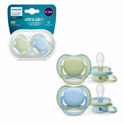 Philips AVENT ultra air Schnuller – Leichte, atmungsaktive Schnuller für Babys im Alter von 0–6 Monaten, BPA-frei mit Transportbehälter als Sterilisator, 2er-Pack, Modell SCF085/21 Angebot bei HelloDeals