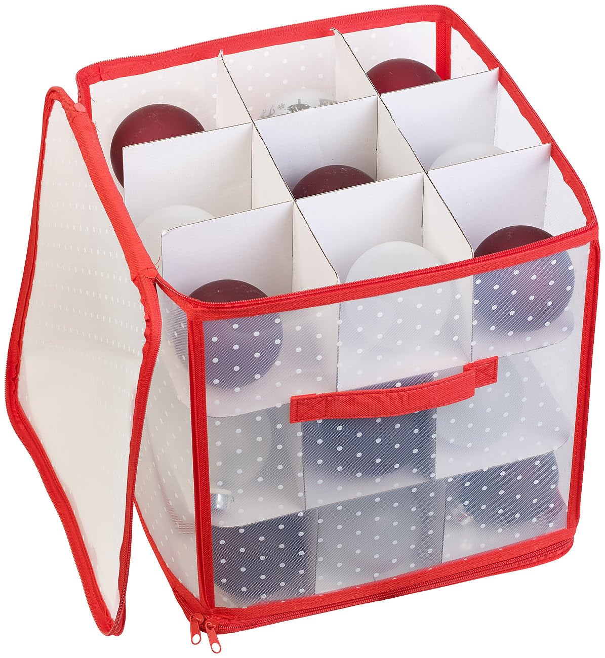 infactory Kugelbox: Aufbewahrungsbox für 27 Christbaumkugeln bis 10 cm, Tragegriffe (Weihnachtskugel Aufbewahrung, Weihnachtsaufbewahrungsbox, Weihnachtskugeln) Angebot bei HelloDeals