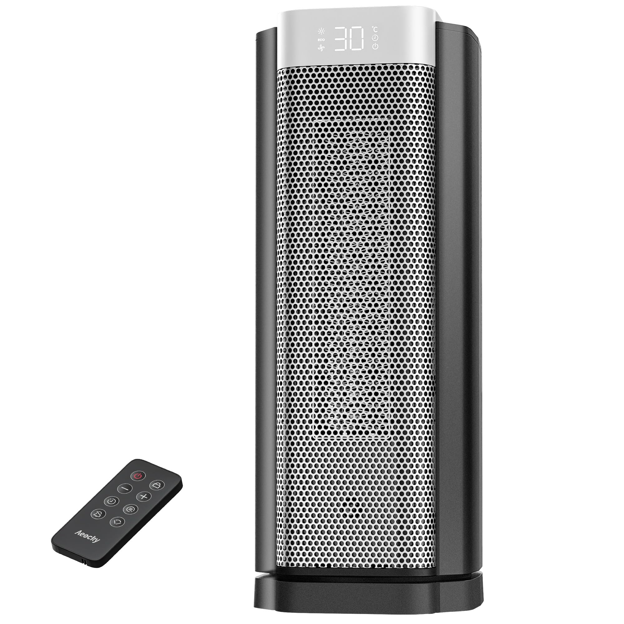 Heizlüfter AEOCKY der 3. Generation mit KI-Thermostat, 1800 W PTC-Elektroheizer für den Innenbereich mit Fernbedienung, 70°-Oszillation, geräuschlos, sicher tragbar für Büro, Schlafzimmer, Zimmer Angebot bei HelloDeals