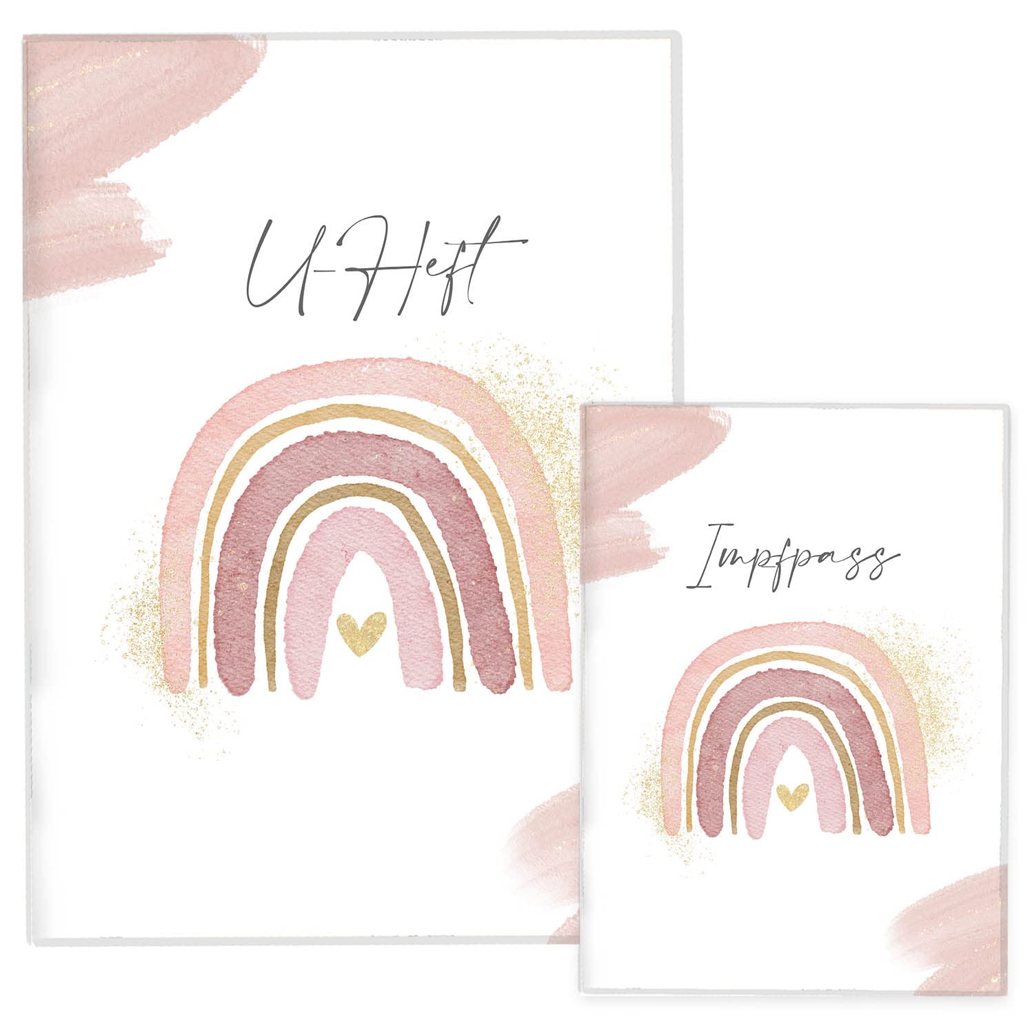 Cozy Racoon U-Heft- und Impfpasshülle | 3- teiliges Set |Hochwertige Hülle für Untersuchungsheft und Impfpass Deines Kindes | Wasserfarben Rosa (ohne Personalisierung) ohne Personalisierung Wasserfarben Rosa Angebot bei HelloDeals