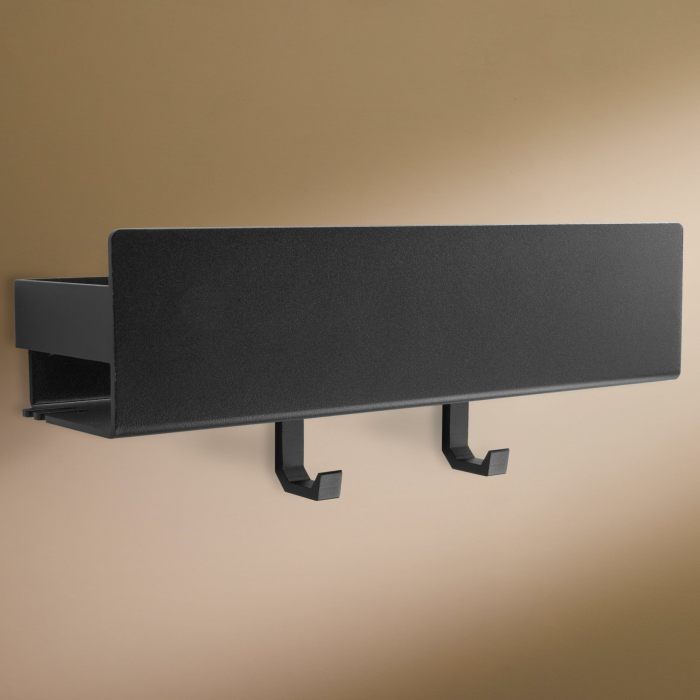 Designfabrik Hamburg Duschablage ohne Bohren | Badezimmer Organizer | Duschregal ohne Bohren | Badregal | Hängeregal | Wandregal | Duschkorb selbstklebend | Duschablage Schwarz 30 cm 30 cm Rectangular Matt Schwarz Angebot bei HelloDeals