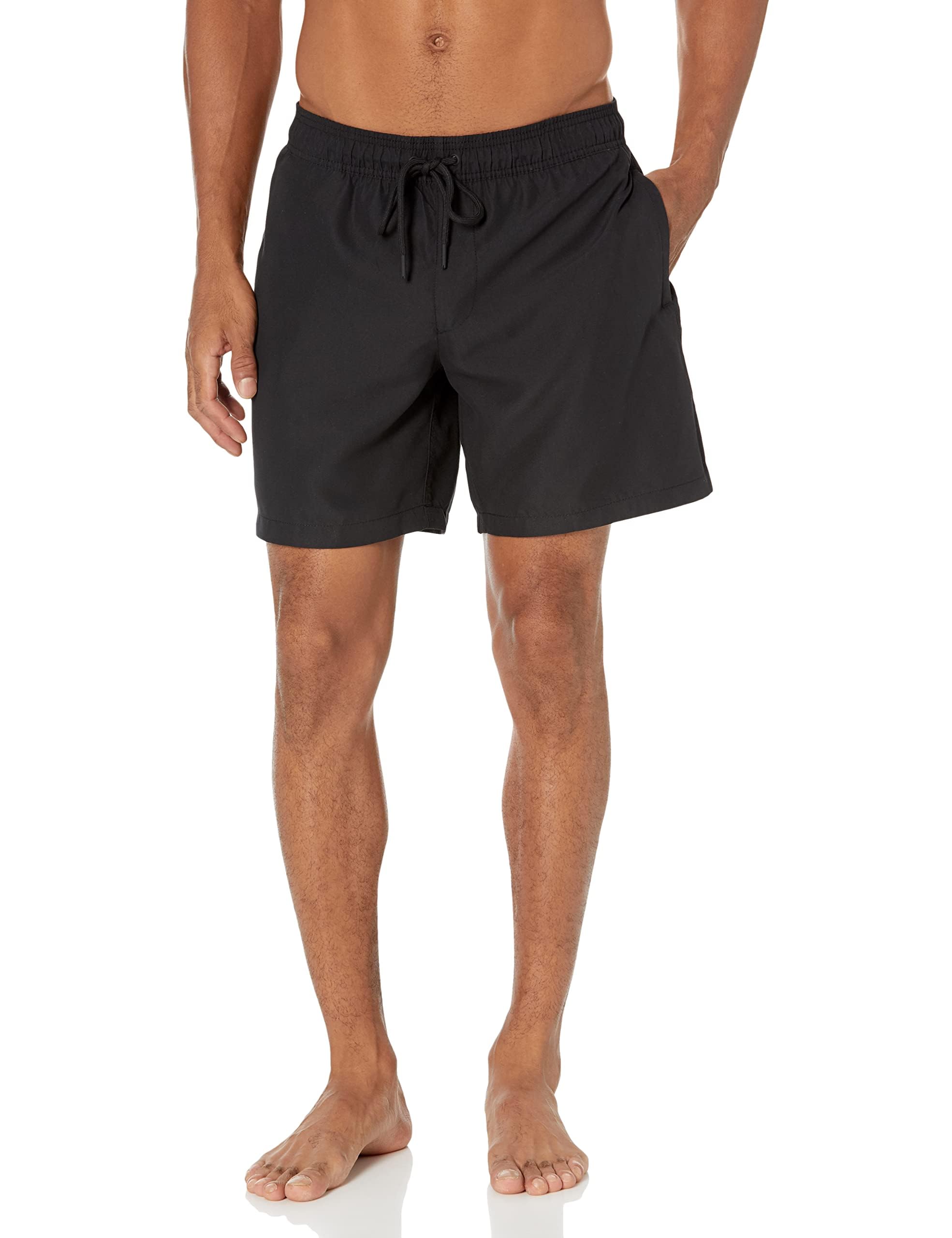 Amazon Essentials Men's Swimming Shorts with Mesh Lining, Pockets, Drawstring Closure 7" Swim Trunk Schwarz L Angebot bei HelloDeals