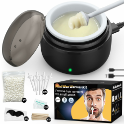 Nasenhaarentferner, Nasenhaar Wachs, Nasenwachs männer: Nase Waxing set mit Mini Wax Maschine,USB-Schnellwärmung, konstante Temperatur, 100g Wax / 20 nasenwachs stäbchen zur ohr- nasenhaare entfernen Angebot bei HelloDeals