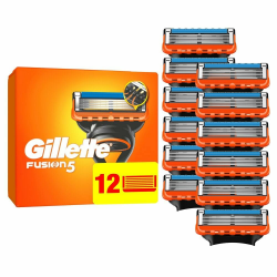 Gillette Fusion5, 12 Original Ersatzklingen, Rasierklingen für Herren mit größerem Gleitstreifen für ein sanftes Gleiten und 5 Klingen für eine unglaublich gründliche und komfortable Rasur 12 Klingen Angebot bei HelloDeals