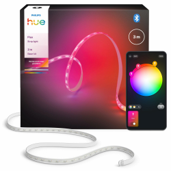 Philips Hue Flux 3m LED-Lightstrip, 1200 lm, lebendige Farben, flexible Innenbeleuchtung, Chromasync™-Farbmischung, RGBWWIC, zuschneidbar, erweiterbar, wiederverwendbar, App- und Sprachsteuerung Angebot bei HelloDeals