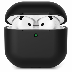 AOTUAO Hülle Kompatibel mit AirPods 4 Hülle Case (2024), Weiches Silikon Stoßfeste Schutzhülle für AirPods 4. Generation Case Cover mit Voller Sturzschutz, Front-LED Sichtbar, Schwarz AirPods 4 Schwarz Angebot bei HelloDeals