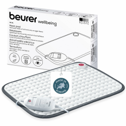 Beurer Heizkissen HK 41, kuscheliges Wärmekissen mit 3 Temperaturstufen und Abschaltautomatik, maschinenwaschbar, made in Europe, weiß / grau, 44 x 33 cm Weiches Material Angebot bei HelloDeals