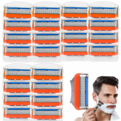 XINCHEN Ersatzklingen für Fu-sion 5 Rasierer, 24 Stück rasierklingen Fu-sion 5, 5 Fach Gefaltete Klingen Komfortable Rasur Reinigung von Bart & Körperhaaren Geschenk für Familie Freunde Angebot bei HelloDeals