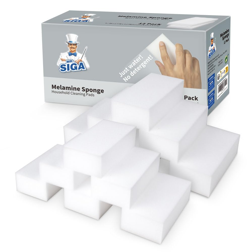 MR.SIGA Melamin Schmutzradierer Wunderschwamm Reinigungsschwamm Zauberschwamm Für Küche Haushalt, 12 Stück, Größe: 12 x 6 x 3cm 12 Stück - 12 x 6 x 3 cm Angebot bei HelloDeals