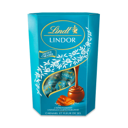 Lindt Schokolade | LINDOR Cornet Salted Caramel | 500g | 38 Kugeln in Milch-Schokolade mit einer Salz-Karamell Füllung | Schokoladen Geschenk Angebot bei HelloDeals