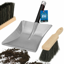 KOTARBAU® Handfeger und Schaufel - Kehrschaufel aus verzinkter Stahl - Handbesen aus Holz - Kehrschaufel Set - Handbesen mit Schaufel - Kehrset Set Handfeger und Schaufel mit Stahlstiel Angebot bei HelloDeals