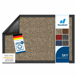Floordirekt Schmutzfangmatte Rhine - waschbare & leistungsstarke Fußmatte - Sauberlaufmatte mit Rutschfester Rückseite - Türmatte für den Eingangsbereich (Ocker-Schwarz (meliert), 40 cm x 60 cm) Ocker-schwarz (Meliert) 40 cm x 60 cm Angebot bei HelloDeals