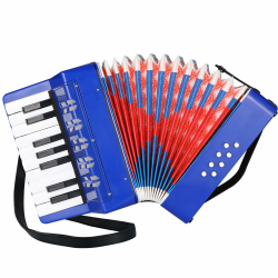 TLGREEN Akkordeon Kinder, 17 Tasten, 8 Bässe, Piano Akkordeon, Ziehharmonika, mit Einstellbaren Trageriemen, für Erwachsene und Kinder ab 3 Jahren, Musikinstrument, Geschenk für Anfänger, Blau Angebot bei HelloDeals