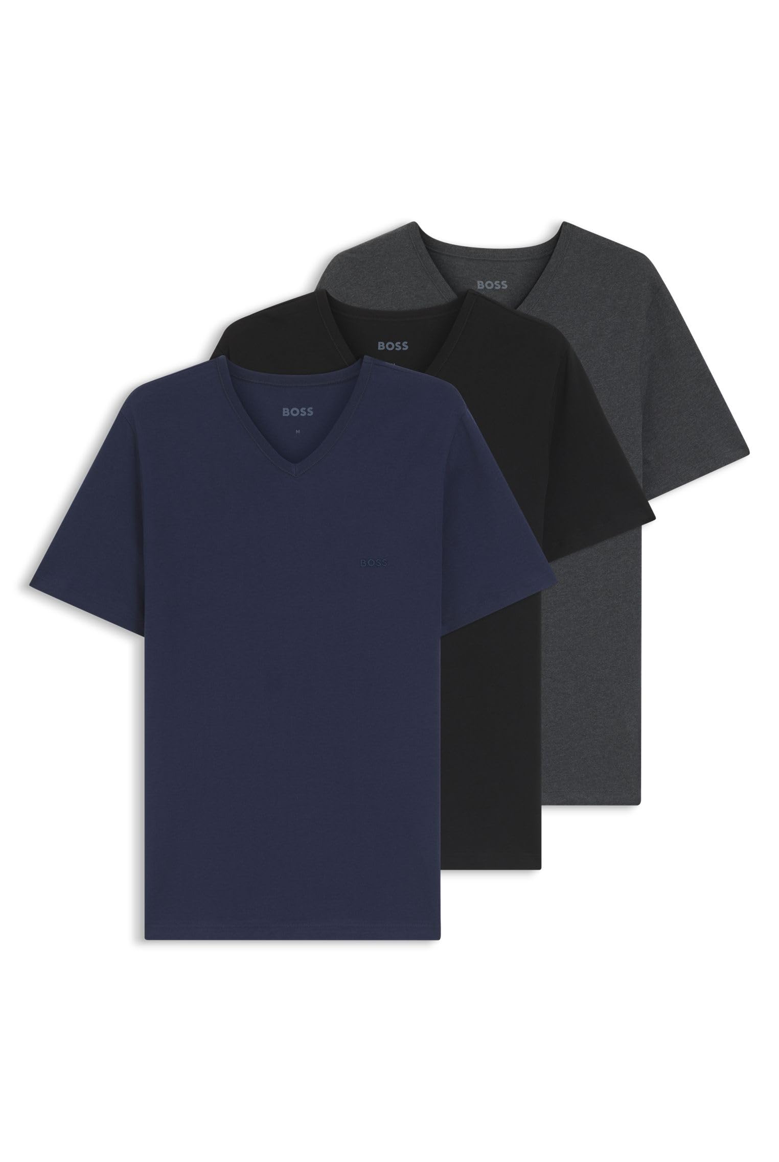 BOSS Herren T-Shirt Vn 3p Co T-Shirt (3er Pack) L Hellblau Angebot bei HelloDeals
