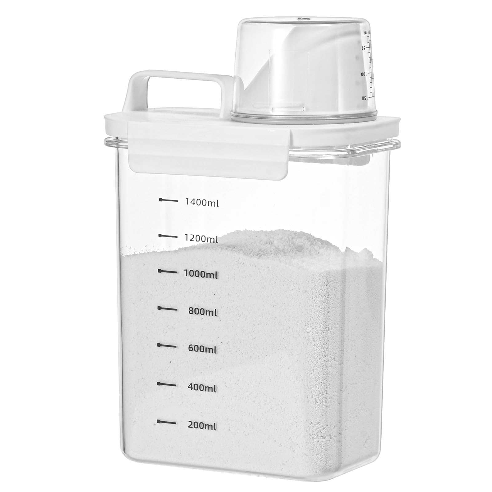1800 ml Waschmittelspender, versiegelte, auslaufsichere Waschmittel-Aufbewahrungsbox, waschpulver dosierer, waschmittelbox für pulver, waschmittel spender, Aufbewahrungsbox mit Messbecherskala Angebot bei HelloDeals