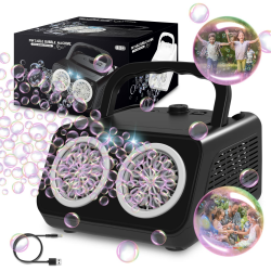 PANACARE 2.0 Automatische Seifenblasenmaschine, Tragbar Professional Bubble Machine 20000+ Bubbles/Min mit Seifenblasenwasser/26 Löchers, Kinder Geschenk für Kinder/Hochzeit/Geburtstag/Bühne/Party 553 Angebot bei HelloDeals