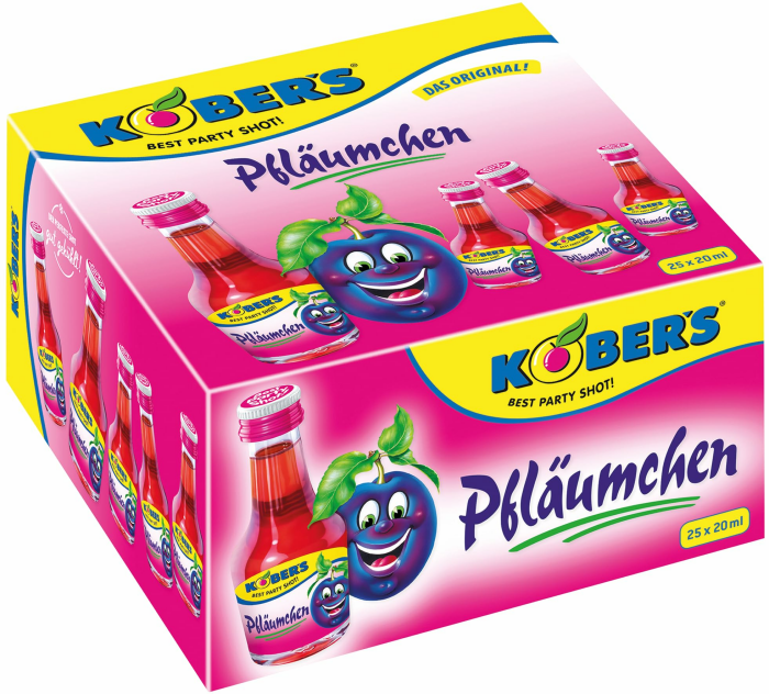 KOBER’S Pfläumchen I Pflaumenlikör in 25 Mini-Flaschen à 20 ml I Fruchtiger Likör mit süßlicher Pflaumen Note I 17% Vol. I Fruchtlikör-Set für Geburtstag & Karneval Angebot bei HelloDeals