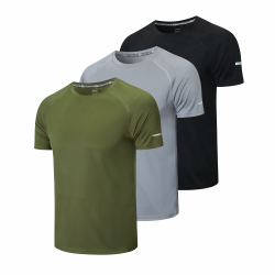 Gaiatiger 3er Pack Sport Tshirts Herren Funktionsshirt Sportshirt Schnelltrocknend Atmungsaktiv Trainingsshirt Herren Laufshirt Kurzarm M 0grau Schwarz Grün Angebot bei HelloDeals