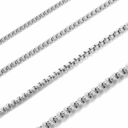 RWQIAN Herren Damen Edelstahl Kette Silber/Gold/Schwarz Venezianierkette Männer Briolette Kette Box Halskette Breite 2/2.5/3/4MM Länge 45-70CM Silber-2.0mm 70.0 Zentimeter Angebot bei HelloDeals