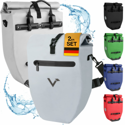 Valkental® Große & wasserdichte Gepäckträgertasche - Fahrradtasche für Gepäckträger mit großen Reflektoren [Abschließbar] Bombenfester Sitz - Mehrfach ausgezeichnet - Gefertigt für Langlebigkeit 28L Spar-Bundle Vollreflektierend Angebot bei HelloDeals
