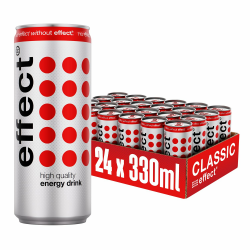 effect Energy Drink CLASSIC – Tray mit 24 x 330 ml Energy Dosen Einweg, Koffeinhaltiges Erfrischungsgetränk mit B-Vitaminen – einzigartiger & erfrischender Geschmack, vegan CLASSIC 330 ml (24er Pack) Angebot bei HelloDeals