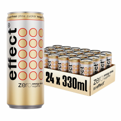 effect Energy Drink ZERO SUGAR – Tray mit 24 x 330 ml Energy Dosen Einweg, Koffeinhaltiges Erfrischungsgetränk ohne Zucker mit B-Vitaminen – einzigartig & erfrischender Geschmack, vegan 24 x 0,33 l Angebot bei HelloDeals