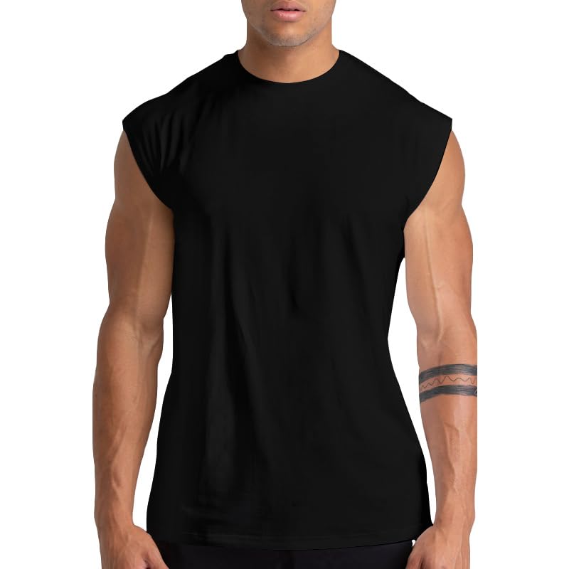 1, 3 or 5er Pack Mens Cotton Gym Tank Tops Workout ärmellose Shirts Athletic Muscle Tank Training Bodybuilding Tee Schwarz XL Angebot bei HelloDeals
