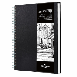 STATIONERY ISLAND A4 Skizzenbuch, 200 g/m² Dickes Papier, Spiralgebundener Zeichenbuch Hardcover, Skizzenblock zum Skizzieren, Illustration, Porträt, 50 Blatt/100 Seiten Angebot bei HelloDeals