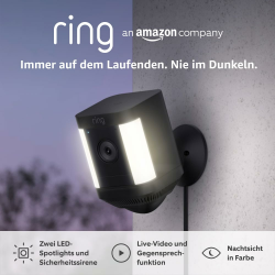 Ring Spotlight Kamera Plus Netzstecker (Spotlight Cam Plus) | Überwachungskamera aussen mit WLAN, HD-Video, LED-Strahler, Nachtsicht, Bewegungserfassung & Sirene | Alexa-kompatibel 1 Kamera Schwarz Plus Netzstecker Angebot bei HelloDeals