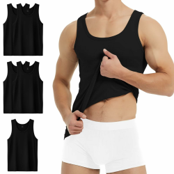 YouShow Unterhemd Herren 3/5er Pack 100% Baumwolle Tank Top Feinripp 3XL 5*schwarz Angebot bei HelloDeals