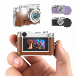 Rollei Minidigitalkamera Vintage Braun, 1080P FHD Kleine Retro Digitalkamera mit 0,96 Zoll Farbbildschirm 2MP Daumenkamera Kompakte Fotokamera mit Blitz & Aufzeichnung, Mini-Digital-Kamera-Klein Angebot bei HelloDeals