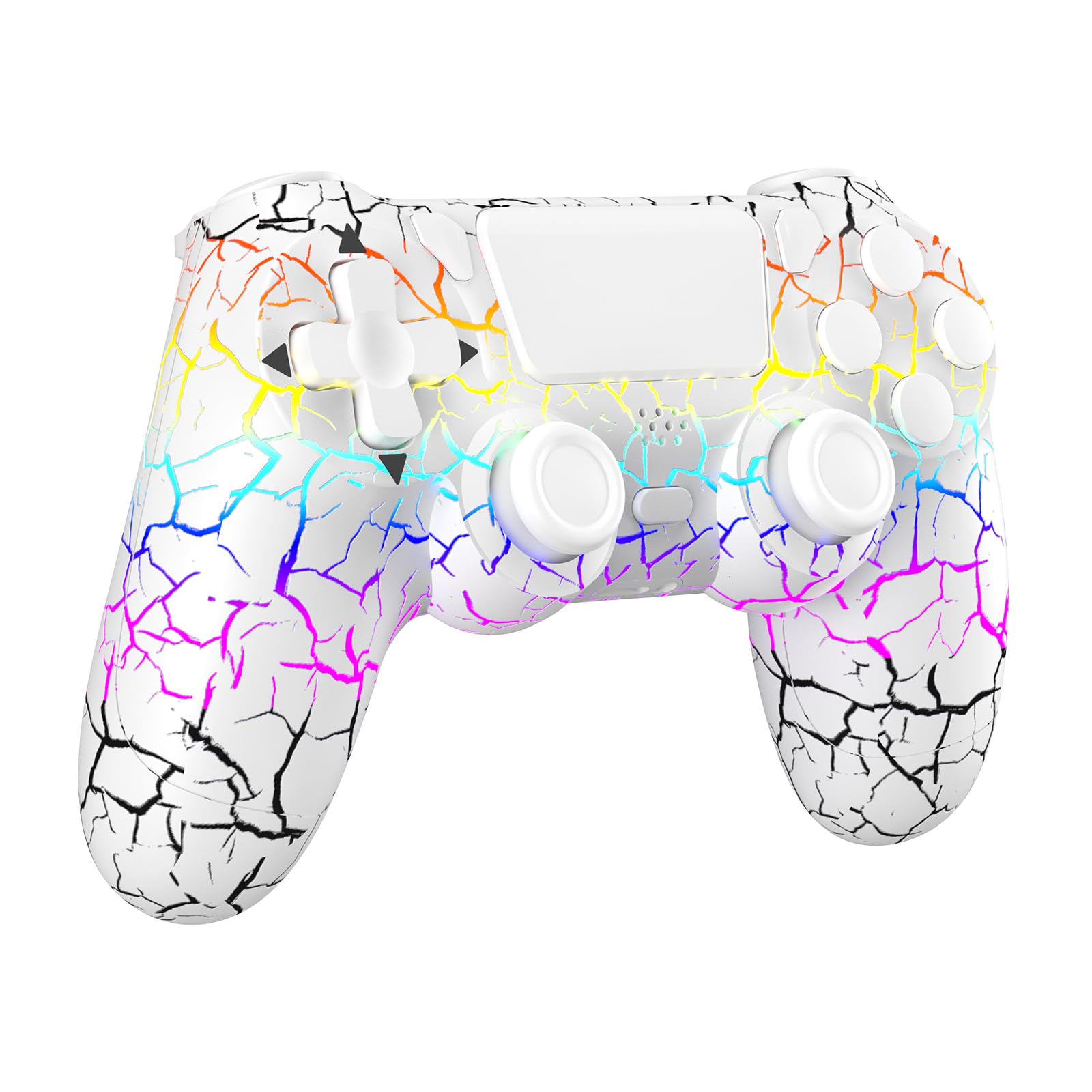 Pogriko Wireless Controller für PS4, Game Controller kompatibel mit PS4/Pro/Slim/PC, Gamepad Joystick mit RGB LED, Dual Vibration, 6-Achsen Gyro Sensor, Audiobuchse, Touchpanel white Angebot bei HelloDeals