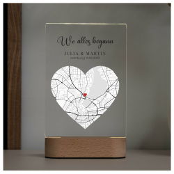 Geschenkfreude Wo alles begann Bild Koordinaten aus Acryl 20x15 cm - Glasbild personalisiert - einzigartige personalisierte Karte - Valentinstagsgeschenke für Paare Jahrestag Geschenk für Ihn Sie Angebot bei HelloDeals