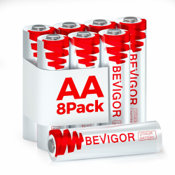 BEVIGOR AA-Lithium-Batterien 8 Stück, 3000mAh 1.5V High Capacity Dual A Lithium-Batterien, Nicht wiederaufladbare AA-Batterien, geeignet für eine Vielzahl von Haushaltsgeräten, Sicherheitsausrüstung AA 8 Stück Angebot bei HelloDeals