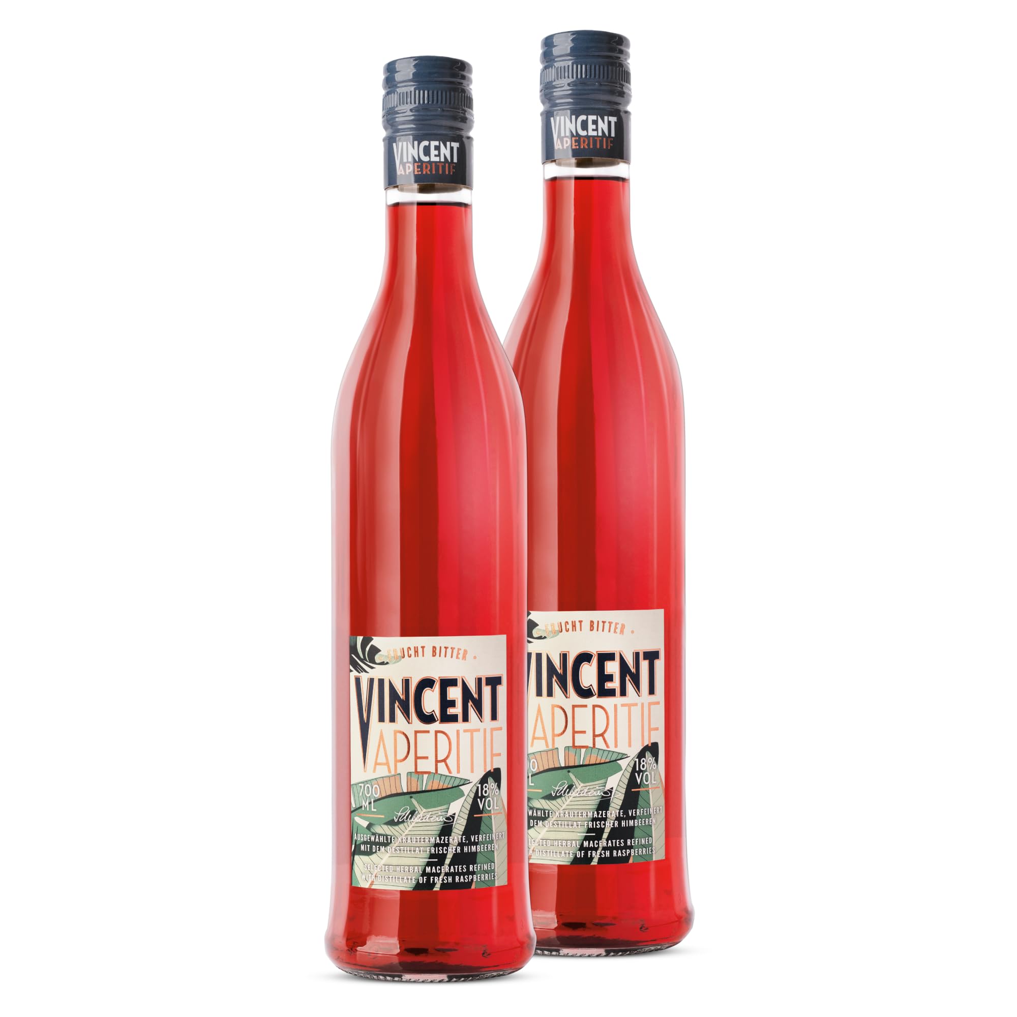 VINCENT Aperitif - fruchtiger Bitter-Aperitif der Schwarzwälder Hausbrennerei Schladerer mit feinen Himbeernoten, perfekt als Spritz oder mit Tonic (2 x 0,7l) VINCENT 2 x 0,7l Angebot bei HelloDeals