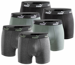 Puma Boxershort Unterhose 6er Pack Herren Basic Black Limited Edition M New Black/Green Angebot bei HelloDeals