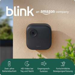Blink-Kamera Outdoor 4 | Kabellose intelligente HD-Sicherheitskamera, zwei Jahre Batterielaufzeit, funktioniert mit Alexa | 1-Kamera-System mit enthaltenem Sync Module Core | IP65 2 Jahre Akkulaufzeit 1 Kamera Angebot bei HelloDeals