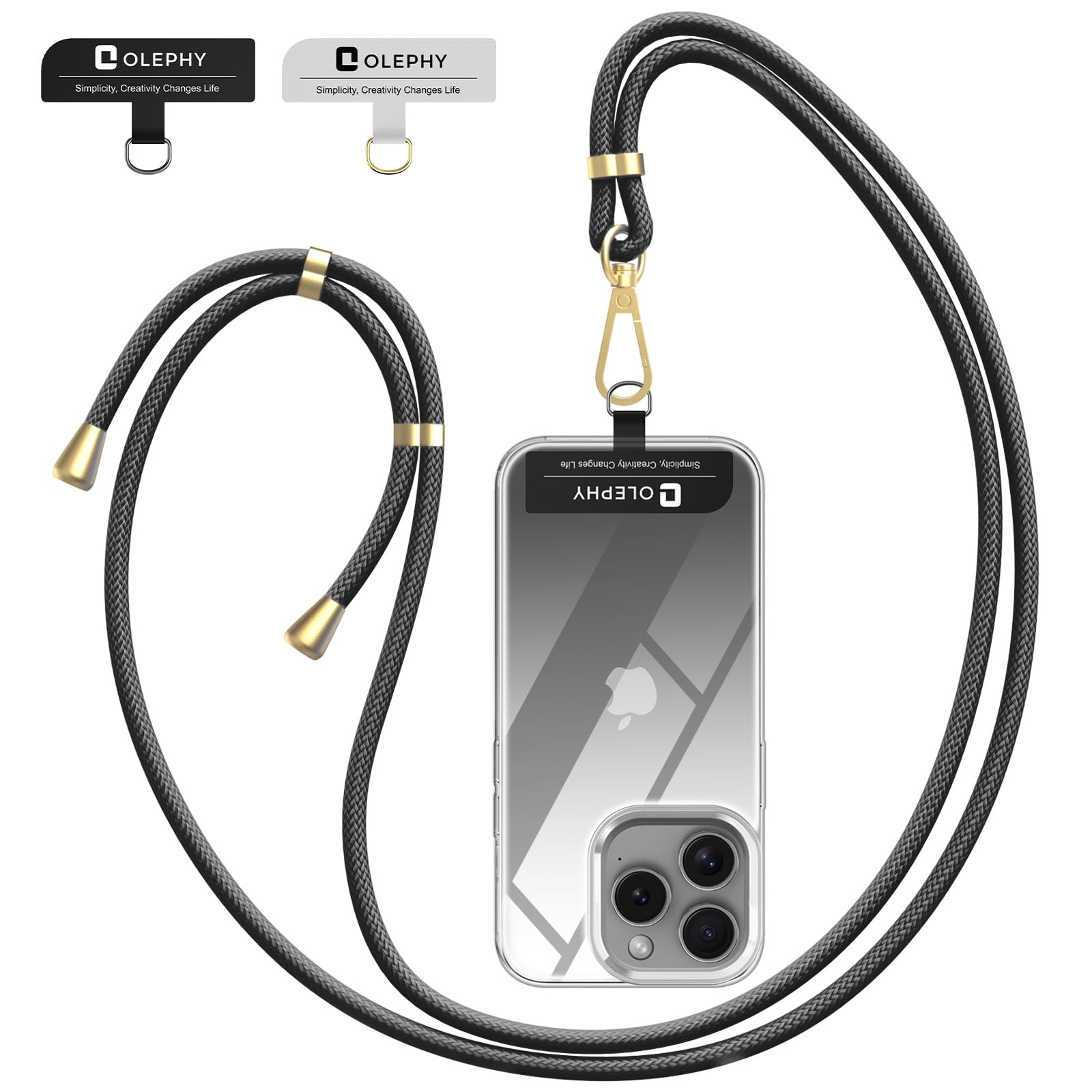 Handykette Universal zum umhängen für alle Smartphones, Handyband mit jeder Hülle kombinierbar,Handytasche zum Umhängen mit 2 Stück Universelles Pad, Schwarz Angebot bei HelloDeals