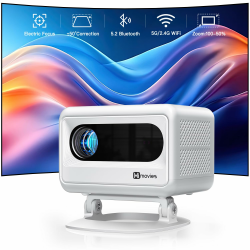 Mini Beamer, 24000L E-Fokus Trapezkorrektur Klein Projektor 4K Unterstützt, Portable Projectok WiFi6 Bluetooth 5.2 Full HD 1080P, Tragbarer Video Projector für Handy/TV Stick/Laptop/HDMI A-24000L Angebot bei HelloDeals