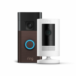 Ring Akku-Videotürklingel (Battery Video Doorbell) + Außenkamera Akku (Stick Up Cam) | WLAN-Videotürklingel-Sicherheitskamera, Selbstinstallation (in 5 Minuten) | Privatsphäre-Einstellungen Angebot bei HelloDeals