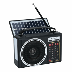 Tragbares Retro-Radio, kompaktes AM/FM/SW-Bluetooth-Radio mit Solarpanel, tragbare LED-Beleuchtung, wiederaufladbare Batterie, Unterstützung für TF-Karte/USB-MP3-Player (Dunkel) Angebot bei HelloDeals