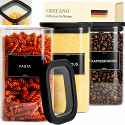 Vorratsgläser eckig mit Glasdeckel 1200ml [3er Set] – Vorratsdosen Glas luftdicht & mottensicher – Aufbewahrungsgläser Küche für Lebensmittel, Nudeln, Mehl, Müsli, Kaffee 3x 1200ml Angebot bei HelloDeals